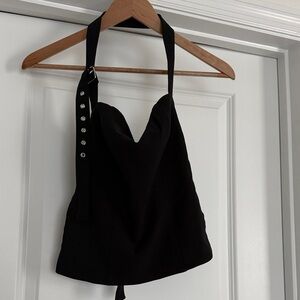 Black Halter Neck Top